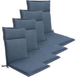Nordstrand Home Hagepute-pakke til posisjonsstol 4 stk. - Mørkeblå universelle puter med 5 cm skumfyll - God komfort skum & UV-beskyttet trekk - puter