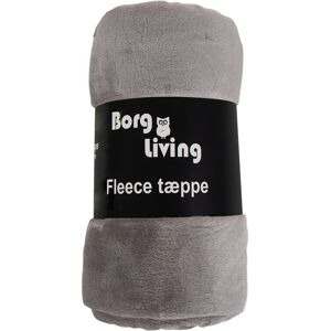 Borg Living Fleecepledd - Grå - 150x200 cm - Mykt og deilig sofapledd