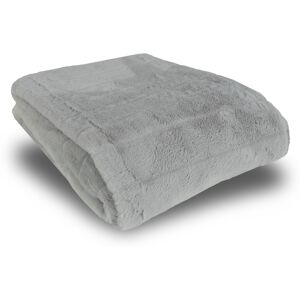 Nordstrand Home Pledd i fuskepels - 135x190 cm - Grå med striper - Mykt teppe fra