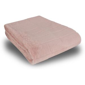 Nordstrand Home Pledd i fuskepels - 135x190 cm - Rosa med striper - Mykt teppe fra