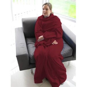 Borg Living Snuggie pledd - Teppe med ermer - 130x180 cm - Bordeaux