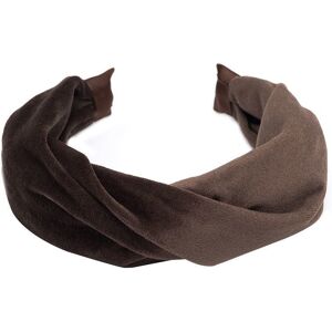 DARK Velvet Hair Band Folded Chocolate Brown