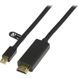 Deltaco Mini Displayport Til Hdmi, Med Lyd, 1m, Svart