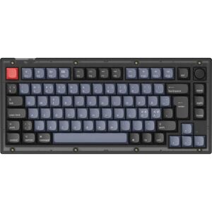 Keychron V1 75% Tastatur Knob Version Rgb Hotswap [K Pro Red] - Frosted Black