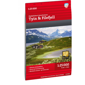 Calazo förlag Høyfjellskart Jotunheimen: Tyin & Filefjell 1:25.000 NoColour OneSize