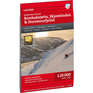 Calazo förlag Høyfjellskart Narvik: Rombakstøtta, Skjomtinden & Storsteinsfjellet 1:25.000 NoColour OneSize