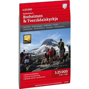 Calazo förlag Høyfjellskart Breheimen & Tverrådalskyrkja 1:25 000 NoColour OneSize
