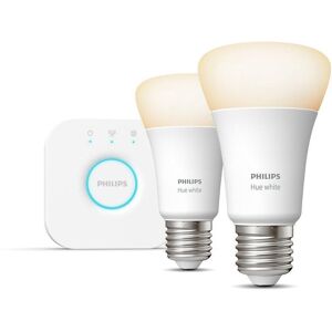 Philips Hue startsett E27 2 lyspærer og bridge - White ambiance - Opal