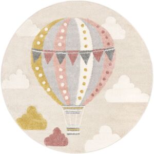 RugVista Balloon Ride Teppe - Beige / Rosa Ø 150