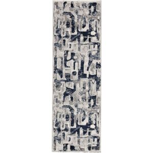 RugVista Vectra Teppe - Mørk blå / Beige 80x250
