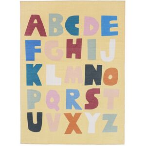 RugVista Alphabet Teppe - Lys gul / Flerfarget 140x200