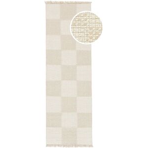 RugVista Cuadro Teppe - Lys beige / Vit 80x250