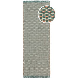 RugVista Baddha Teppe - Turquoise / Korallrød 80x250