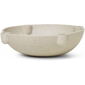 Ferm Living Bowl adventslysestake keramik large Ø27 cm Lysegrå