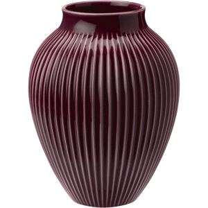 Knabstrup Keramik Knabstrup riflet vase 20 cm Berry
