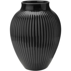 Knabstrup Keramik Knabstrup riflet vase 20 cm Svart