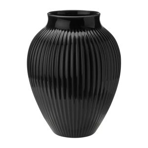 Knabstrup Keramik Knabstrup riflet vase 27 cm Svart