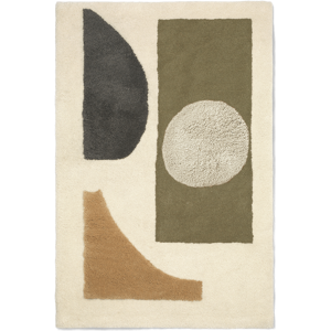 Ferm Living Bloco tuftet teppe Green-off white, 80x120 cm