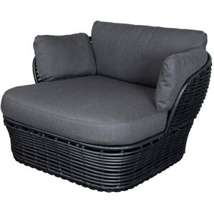 Cane-line Basket Lounge lenestol Graphite grey, inkl. gråe puter