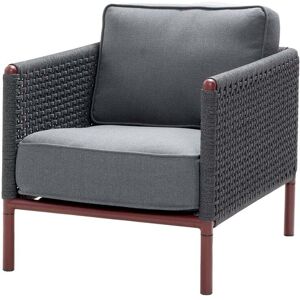 Encore loungestol Cane-Line airtouch bordeaux/dark grey, inkl. puter