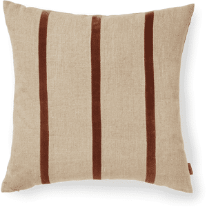 Ferm Living Senti Stripe pute 50x50 cm Linen-carob brown