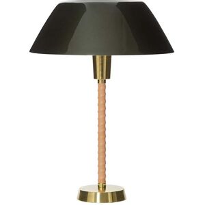 Innolux Senator bordlampe grønn, stativ i skinn og messing