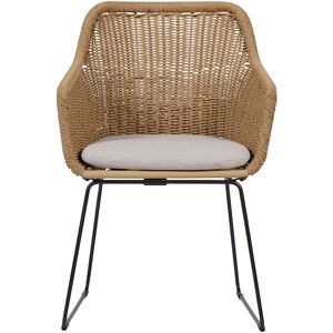 Sif hagestol polyrattan med pute svart, natur.