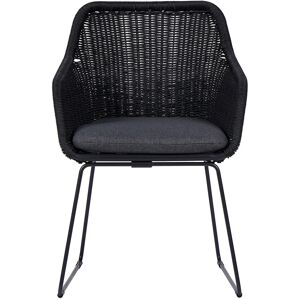 Sif hagestol polyrattan med pute svart, grå.