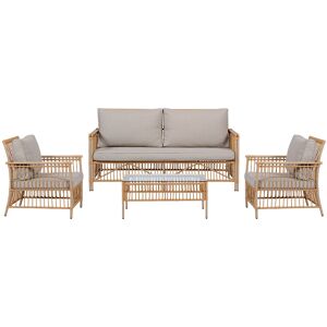 Neel sofagruppe polyrattan 4 deler med puter natur.