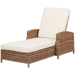 Gotland solseng polyrattan med pute natur, offwhite.