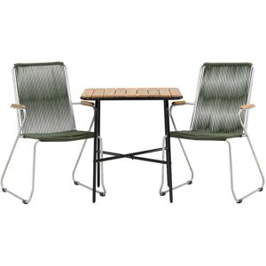 Holmbeck hagesett bord, 2 stoler natur,grønn.