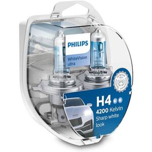 Philips H4 Whitevision Ultra Halogen Pæresett