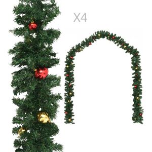 vidaXL Julegarland med kuler 4 stk grønn 270 cm PVC