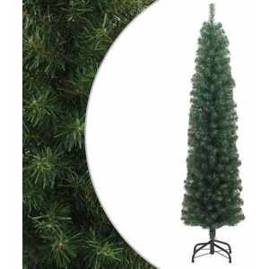vidaXL Slankt kunstig juletre med stativ grønn 240 cm PVC