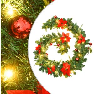 vidaXL Julekrans med LED-lys grønn 2,7 m PVC