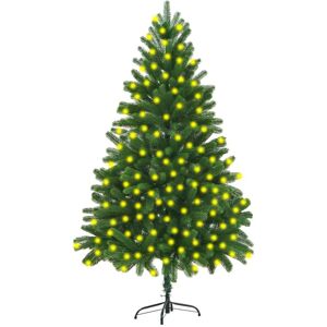 vidaXL Forhåndsbelyst kunstig juletre 210 cm grønn