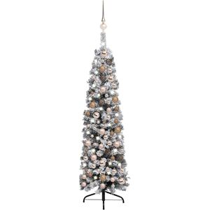 vidaXL Forhåndsbelyst kunstig juletre med kulesett grønn 150 cm