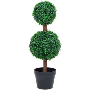 vidaXL Kunstig buksbomplante med potte ballformet 60 cm grønn