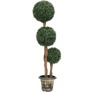 vidaXL Kunstig buksbomplante med potte ballformet 119 cm grønn