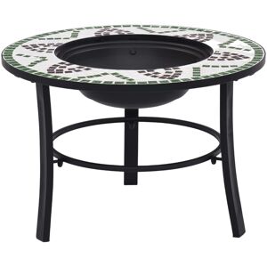 vidaXL Bålfat med mosaikkmønster grønn 68 cm keramikk
