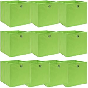 vidaXL Oppbevaringsbokser 10 stk grønn 32x32x32 cm stoff