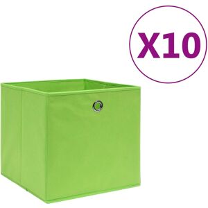 vidaXL Oppbevaringsbokser 10 stk uvevd stoff 28x28x28 cm grønn