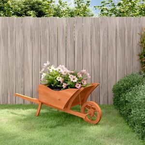 vidaXL Plantekasse trillebår 128x45,5x43 cm heltre gran