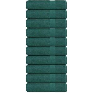 vidaXL Badehåndklær 10 stk grønn 100x150 cm 360 g/m² 100 % bomull