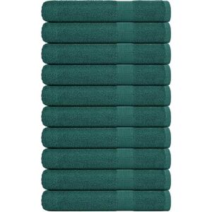 vidaXL Håndklær 10 stk grønn 100x200 cm 360 g/m² 100 % bomull