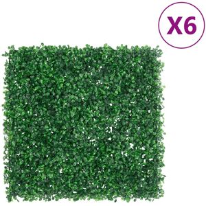 vidaXL Gjerde med kunstige buskblader 6 stk grønn 50x50 cm