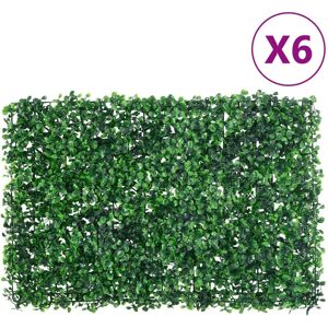 vidaXL Gjerde med kunstige buskblader 6 stk grønn 40x60 cm