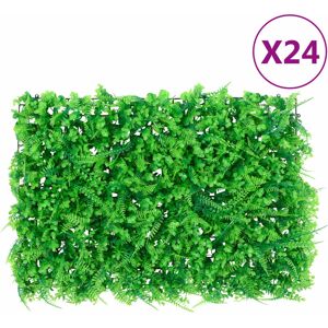 vidaXL Gjerde med kunstige blader 24 stk grønn 40x60 cm