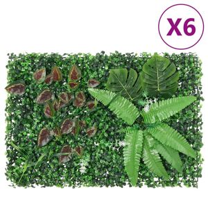 vidaXL Gjerde med kunstige planter 6 stk grønn 40x60 cm