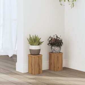 vidaXL Plantestativer 2 stk artisan eik 10x10x18 cm konstruert tre